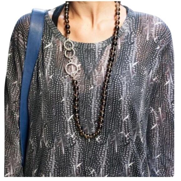 Isabel Marant for H&M Feather Print Linen Top Size 2 - Picture 2 of 8